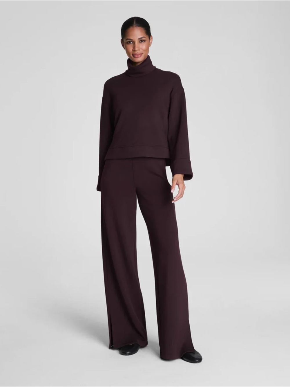 SPANX Wide Leg Pant Airessentials Smooth Front Truffle Brown